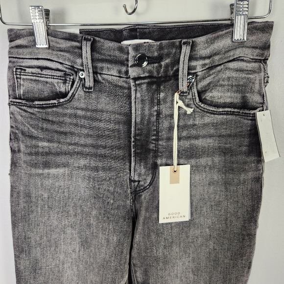 NWT Good American Good Legs Stovepipe Cigarette Jeans in Washed Black 4/27 #0187 - Picture 4 of 15